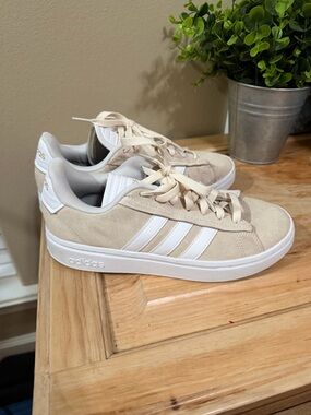 adidas Beige and White Suede Casual Sneakers